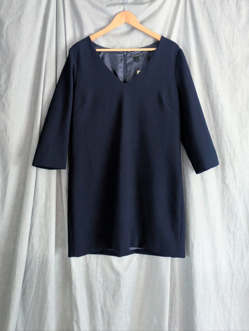 NWT Wool Navy Blue Long Sleeve Dress